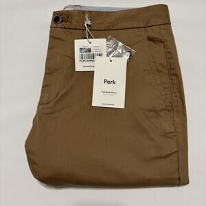 Perk Feel Good Chinos Men 36x30 Smooth Oak Slim Fit Stretch Pants MSRP $119 NWT